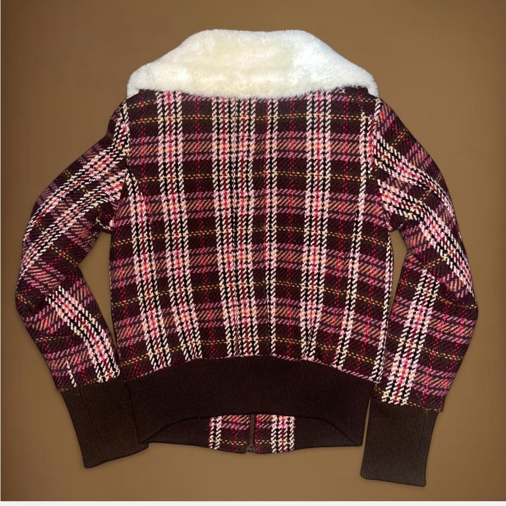 Brown And Pink Patterned Thick Jacket - image 2